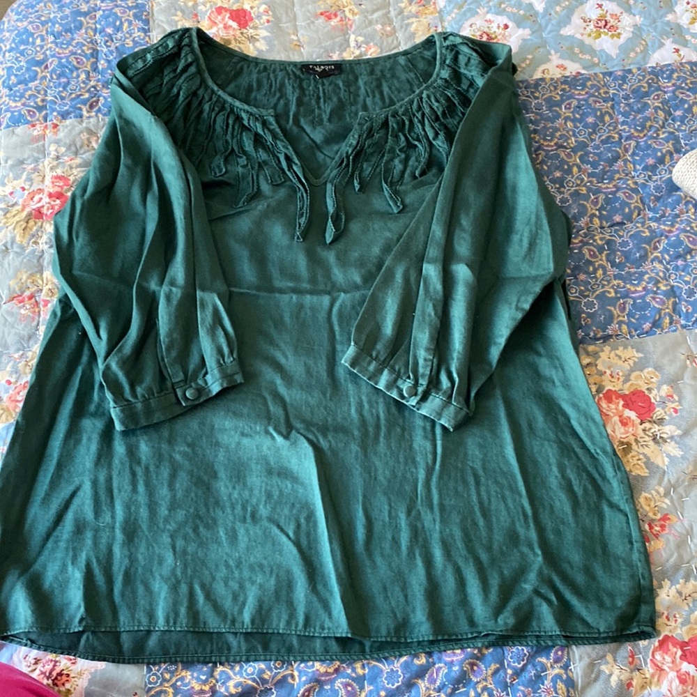 Talbots green blouse